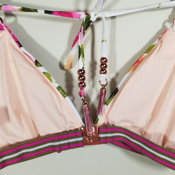 NANETTE LEPORE Silk Blossom-White Classic Swim Top and Bottom, Bathing Suit - Picture 13 of 16